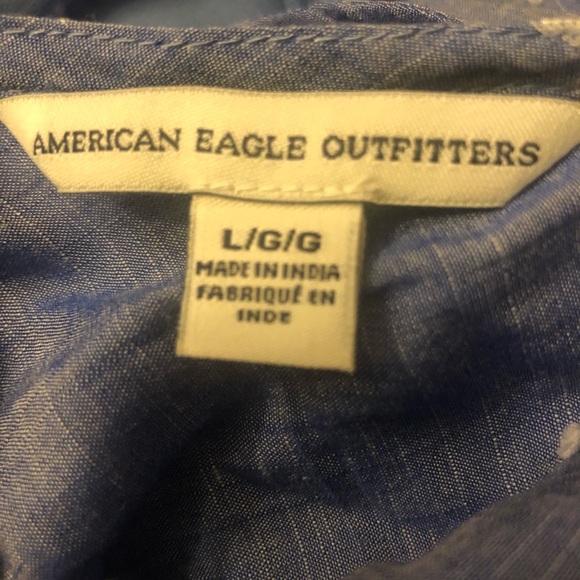 EUC AEO Chambray print Romper Sz L - Picture 10 of 13